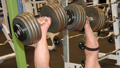 dumbbell overhead press with neutral grip